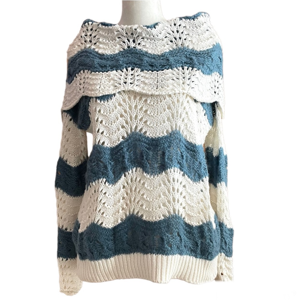 SUN & SHADOW shawl collar sweater top, size S